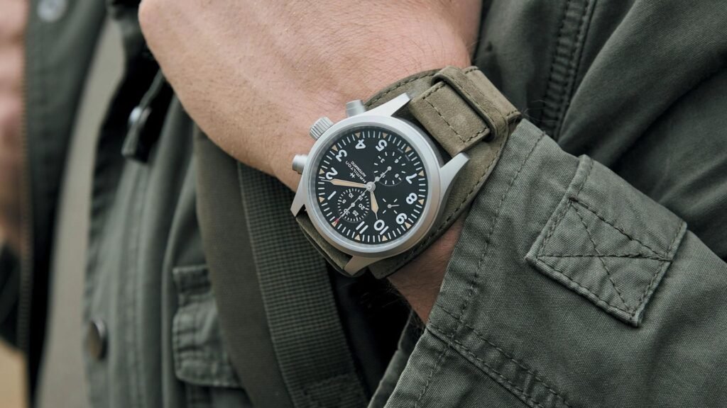 A man wearing a Watch for Military Use